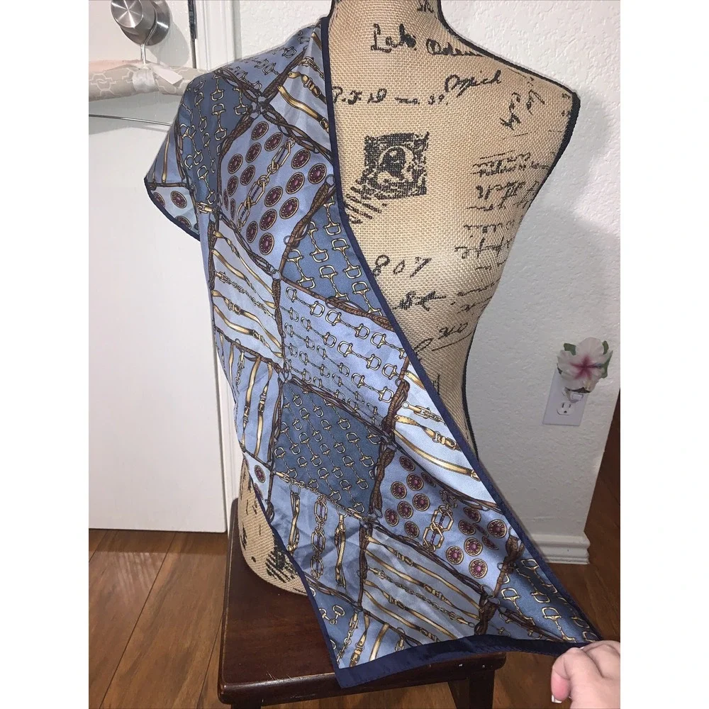 adrienne landau studio 100% silk sexy chain link pattern vintage